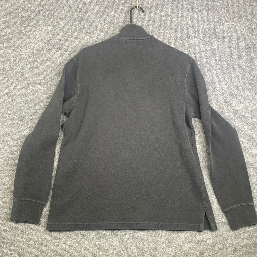Polo Ralph Lauren Mens Medium Black 1/4 Zip Cotton Knit Pullover Purple Pony